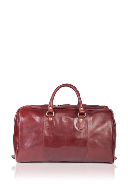Reisetasche aus Leder, rot.
