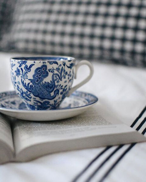 Tee-Set »Blauer Pfau« mit Tasse und Untertasse.
