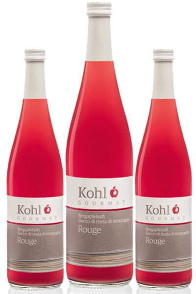 Kohl - Bergapfelsaft Rouge, 3 Flaschen.