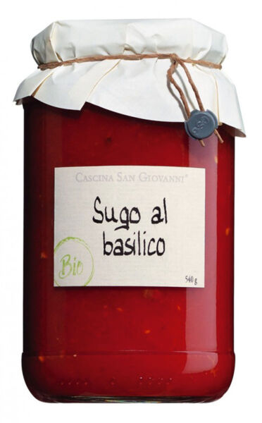 Cascina San Giovanni - Tomatensauce mit Basilikum im Glas BIO-Zert., 540 ml.