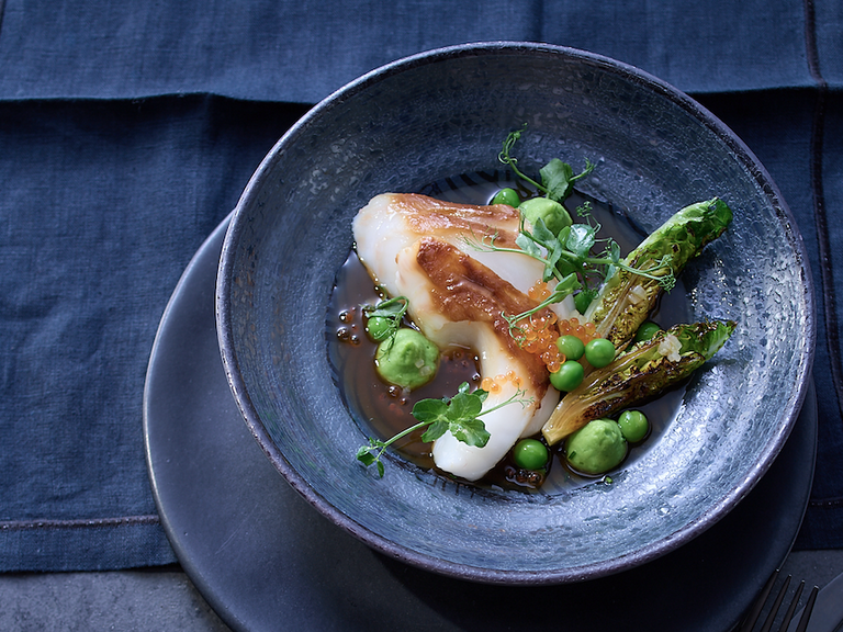 Skrei_Tosazu-Romanasalat-Erbse_02 Skrei_Tosazu-Romanasalat-Erbse_02