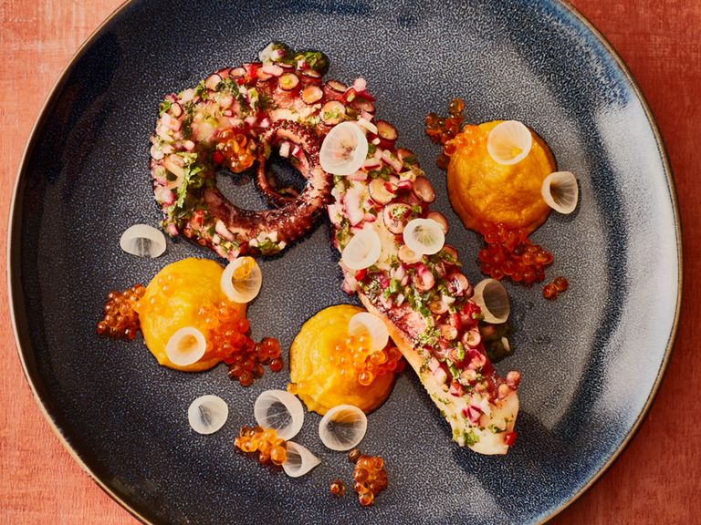 Pulpo „Chimichurri“ mit Süßkartoffelcreme pulpo-chimichuri-suesskartoffel-creme