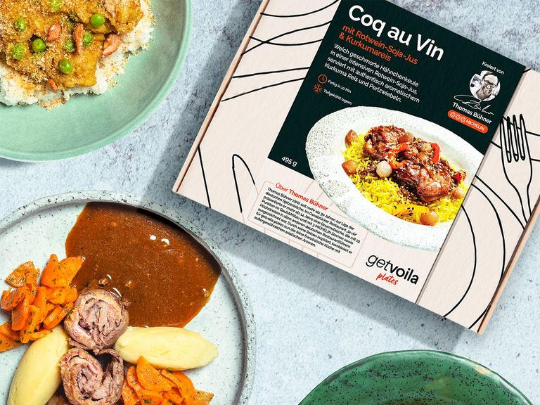 1_Gerichte für jeden Tag - Coq au Vin von ehem. 3-Sternekoch Thomas Bühner, Indisches Blumenkohl-Curry von TV-Köchin Asma Khan, Rinderroulade von TV-Koch Mike Süsser