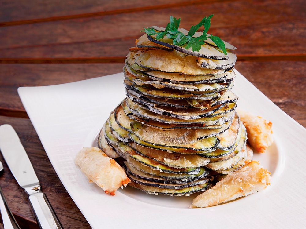 Estiatorio Milos frittierte Auberginen Zucchini Estiatorio Milos frittierte Auberginen Zucchini