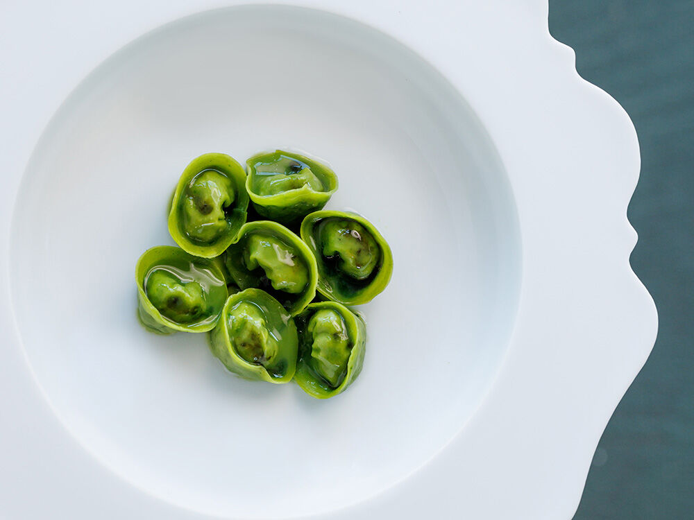 Grüne Ravioli