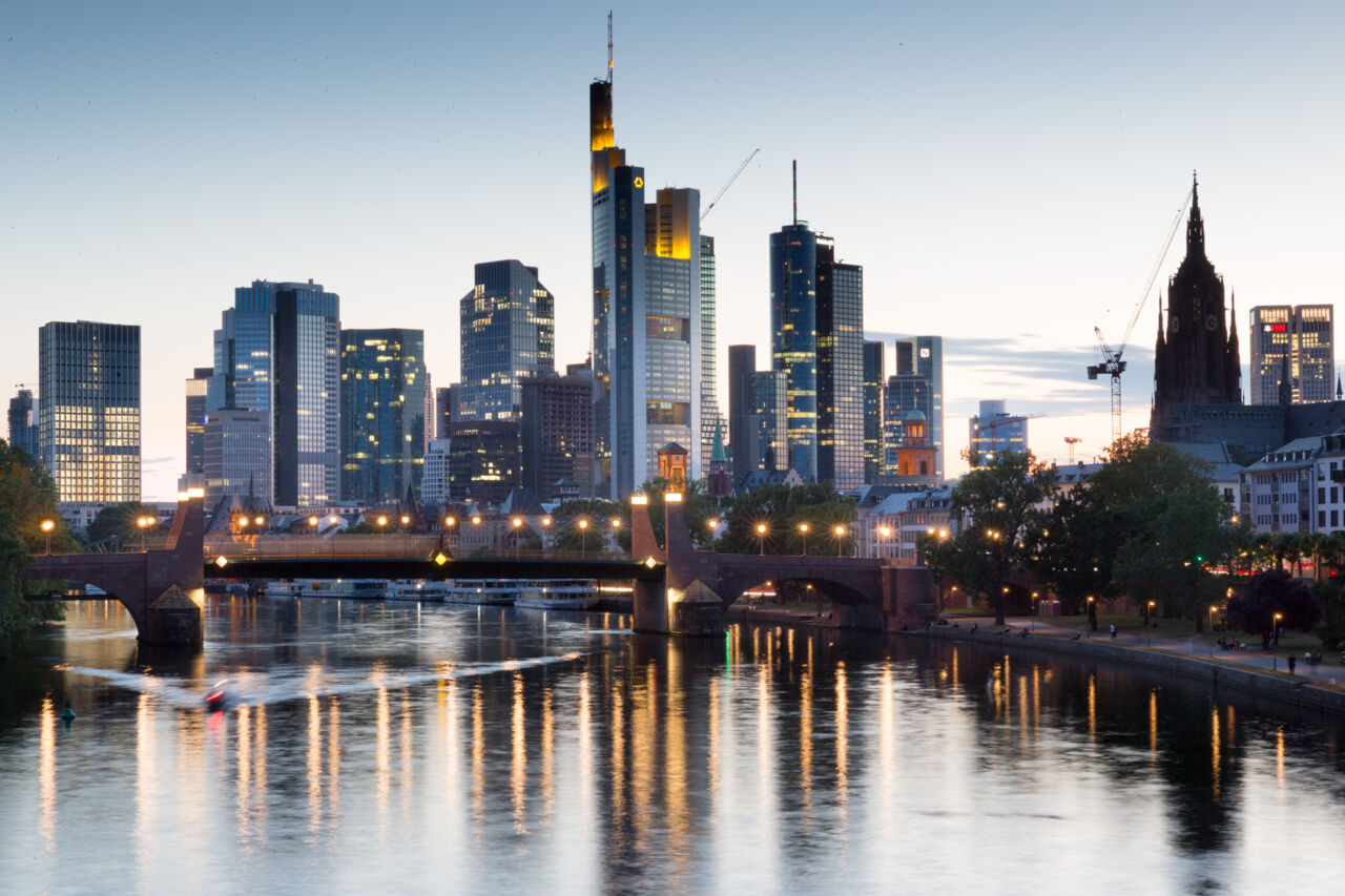 Blick auf die Skyline von Frankfurt