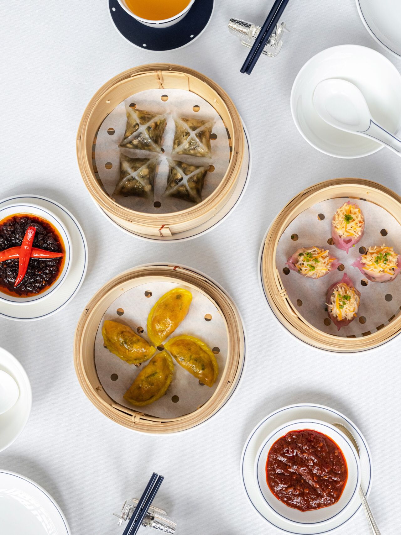 Mixed Vegetable Dumplings, Steamed Crab and Cuttlefish Dumpling