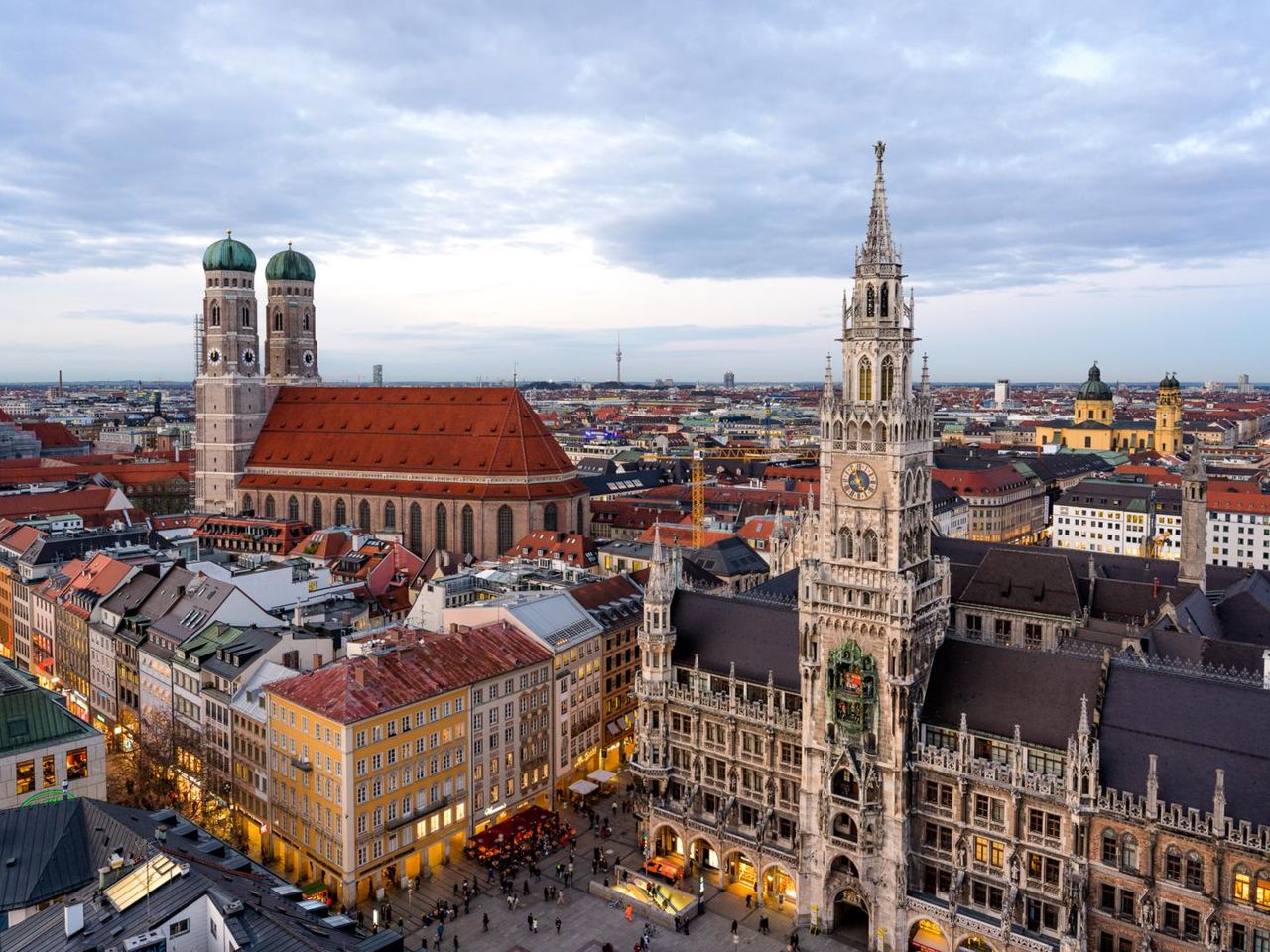 Blick auf den Marienplatz von München