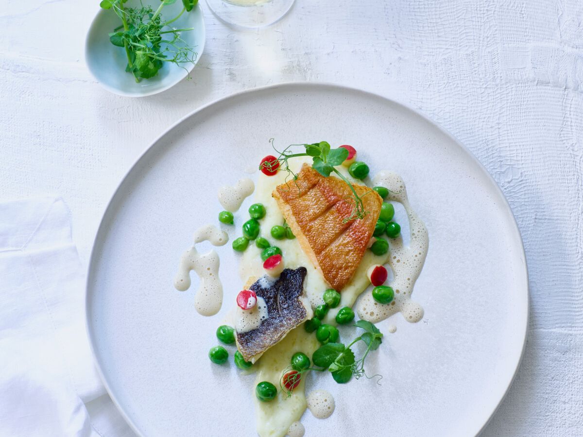 Zweierlei Forellen mit Kartoffel- Mousseline und Cidre-Senf- Sauce