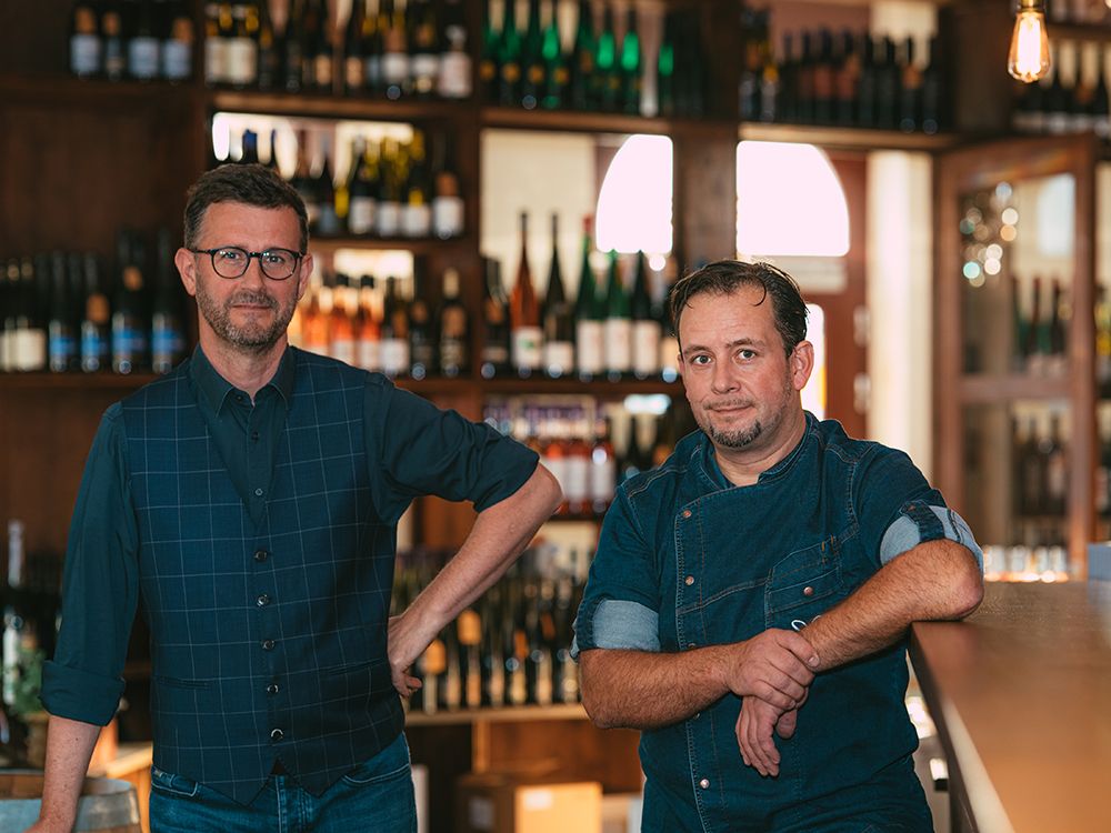 Jens Pietzonka (l.) und Küchenchef Sebastian Roisch aus Rüssels Restaurant