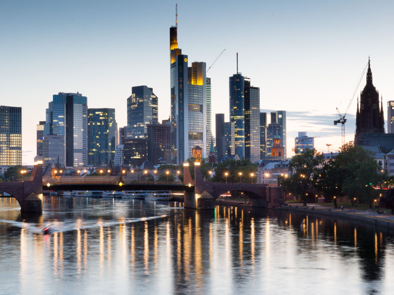 Blick auf die Skyline von Frankfurt