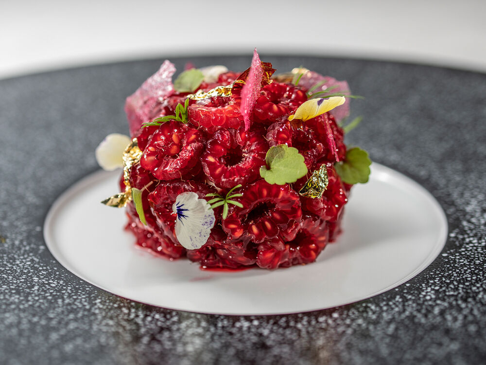 Himbeer-Praline mit Himbeercréme