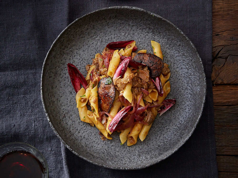 Garganelli mit Entenragù & Radicchio Trevisano