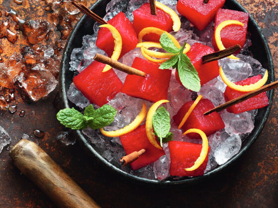 Tapas_Eingelegte Sangria-Melonen