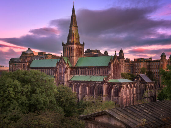 Glasgow Kathedrale im Morgengrauen, Schottland, Vereinigtes Königreich