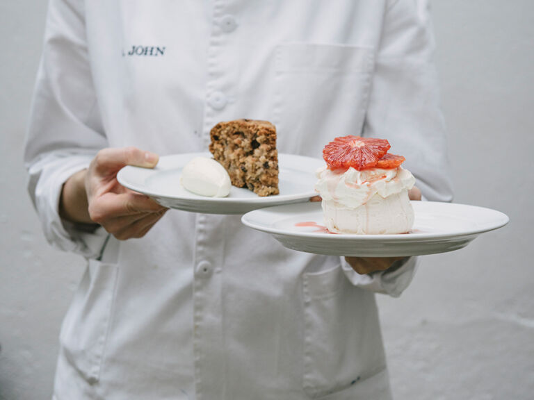 Apple and Calvados Cake, Blood Orange Pavlova 