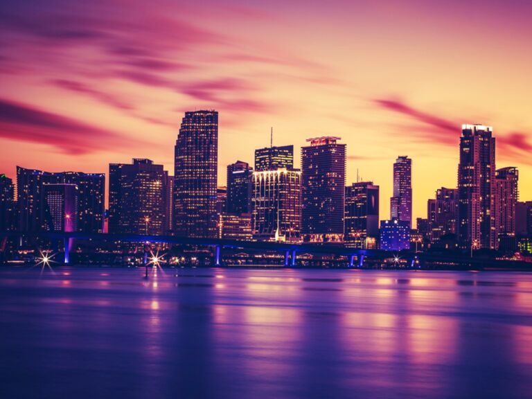 Miami_Florida_Skyline bei Sonnenuntergang
